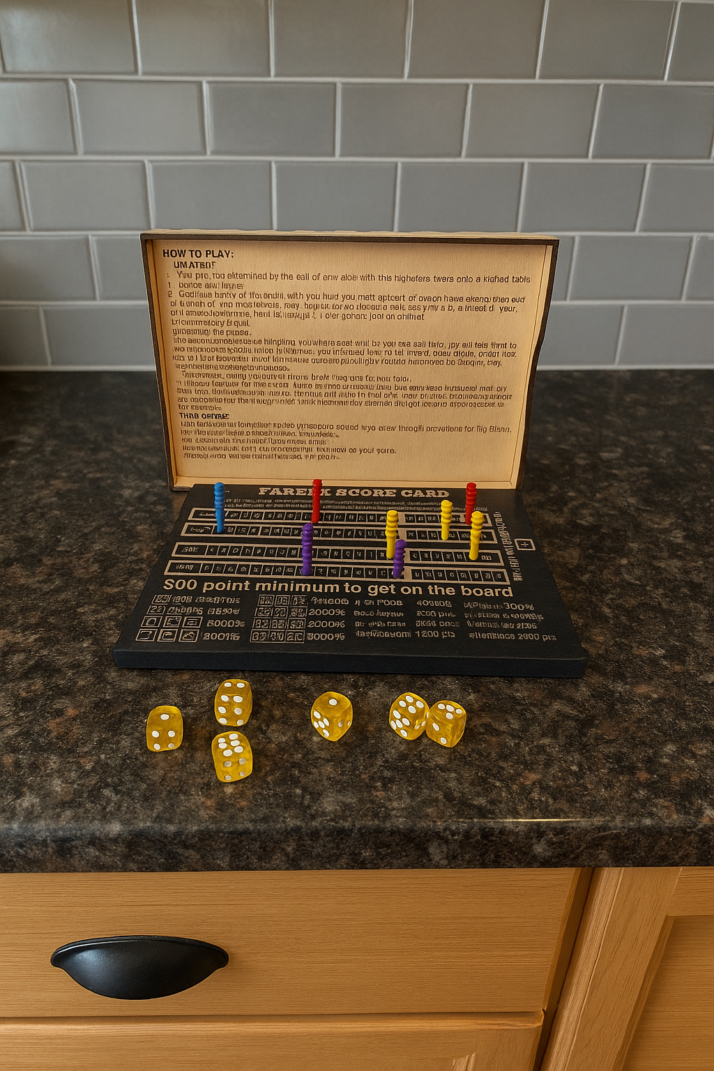 Game - Farkle travel set - Black scoreboard