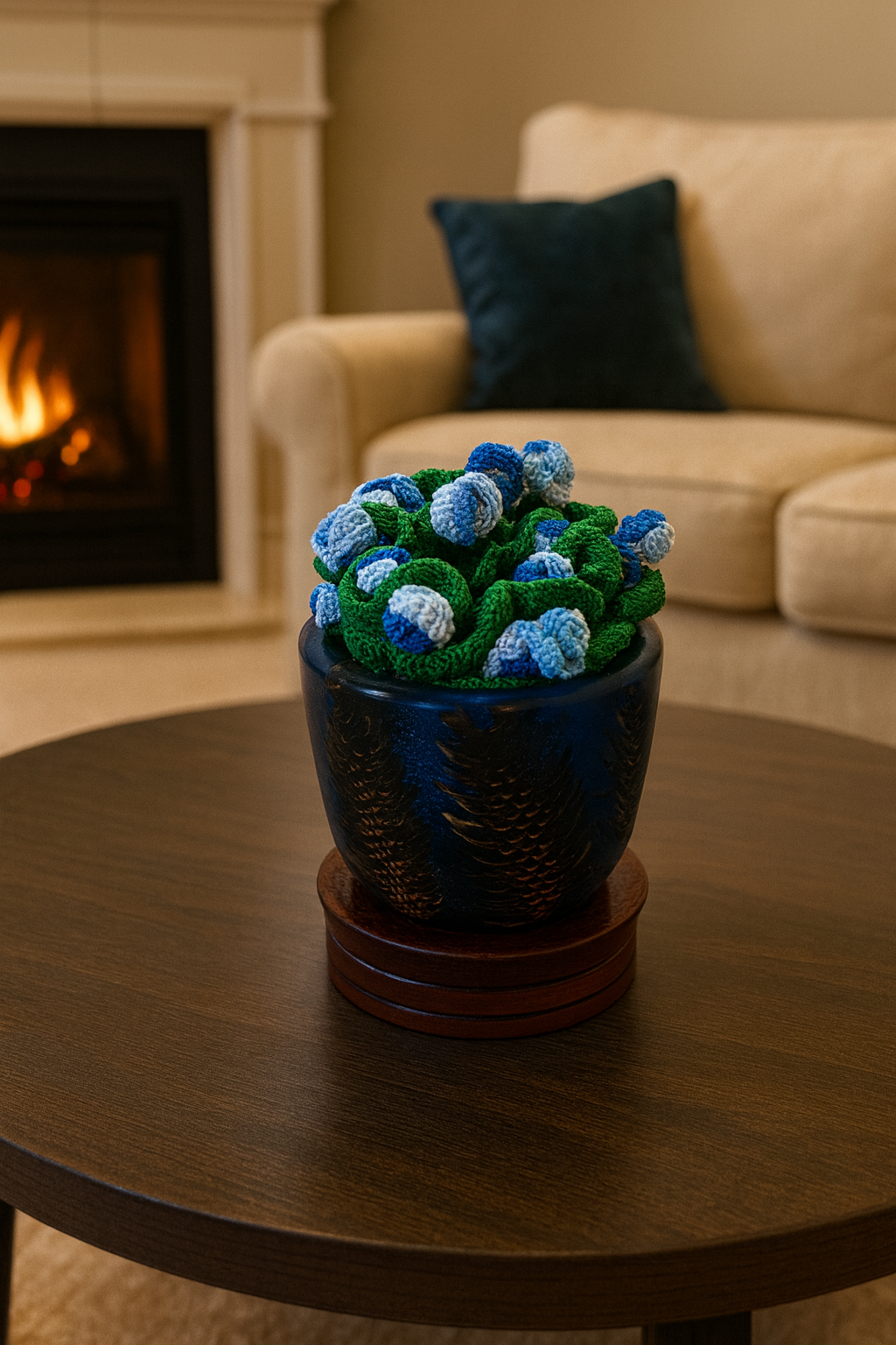 Coasters and Coaster holder - Blue