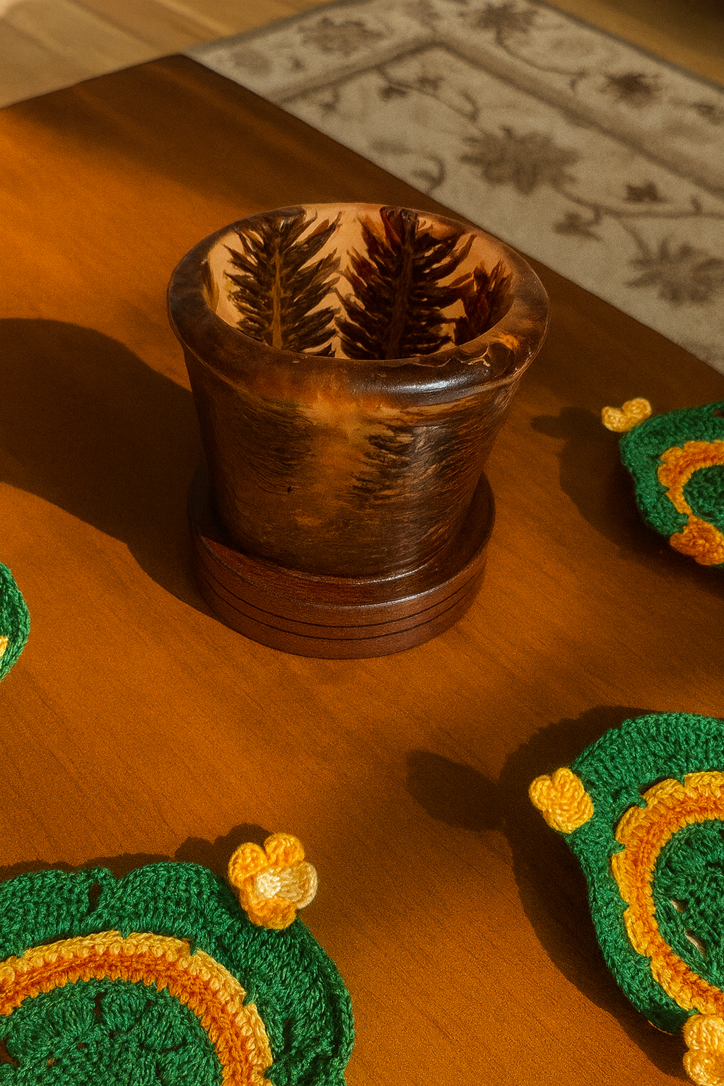 Coasters and Coaster holder - Orange