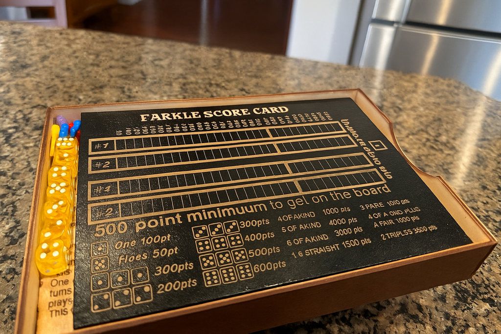 Game - Farkle travel set - Black scoreboard