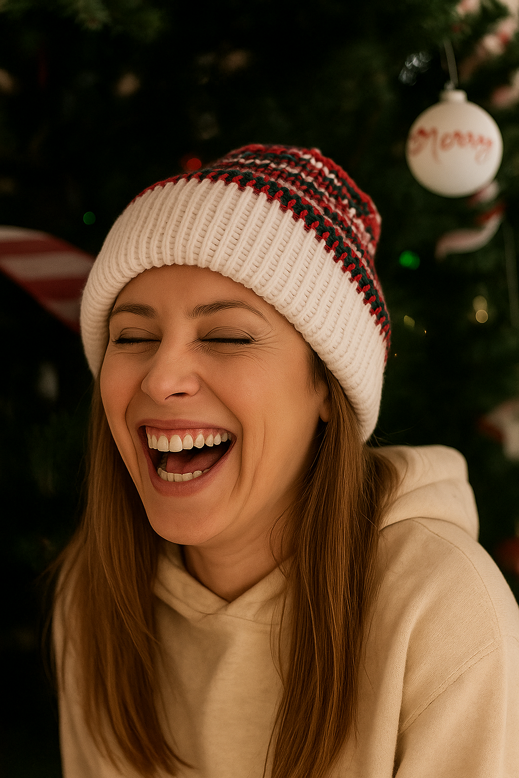 Beanie - Reversible - Christmas