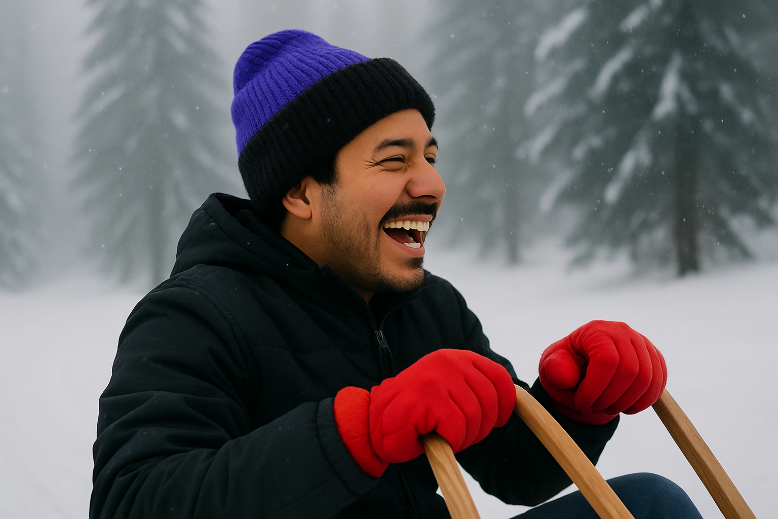 Beanie - Reversible - Purple and Black