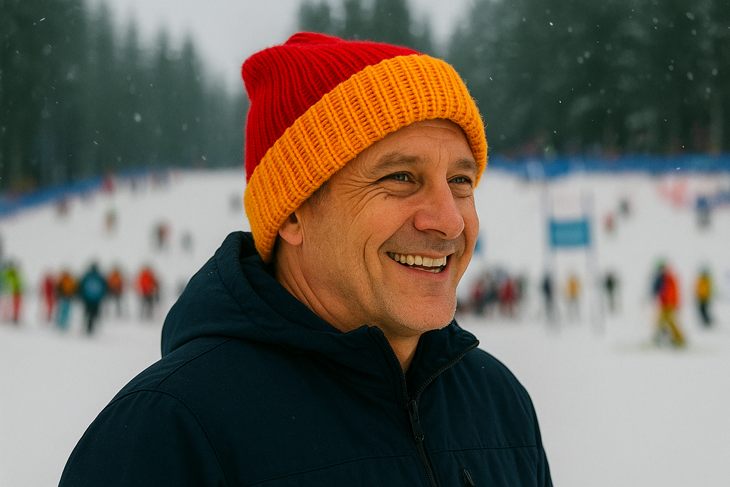 Beanie - Reversible - Red and Yellow