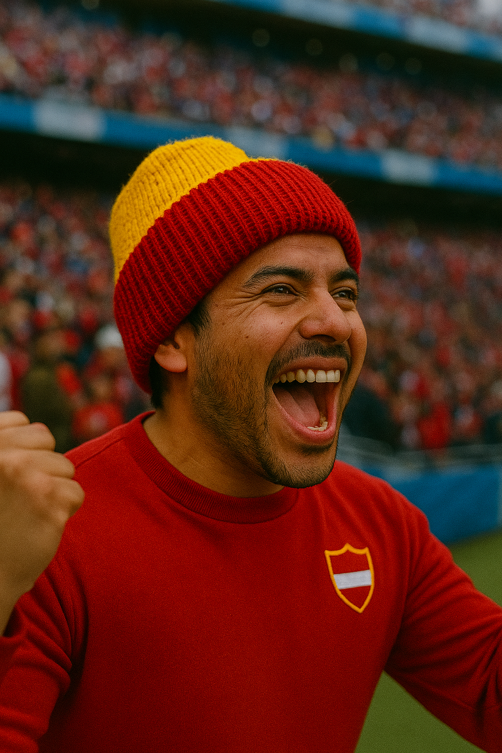 Beanie - Reversible - Red and Yellow