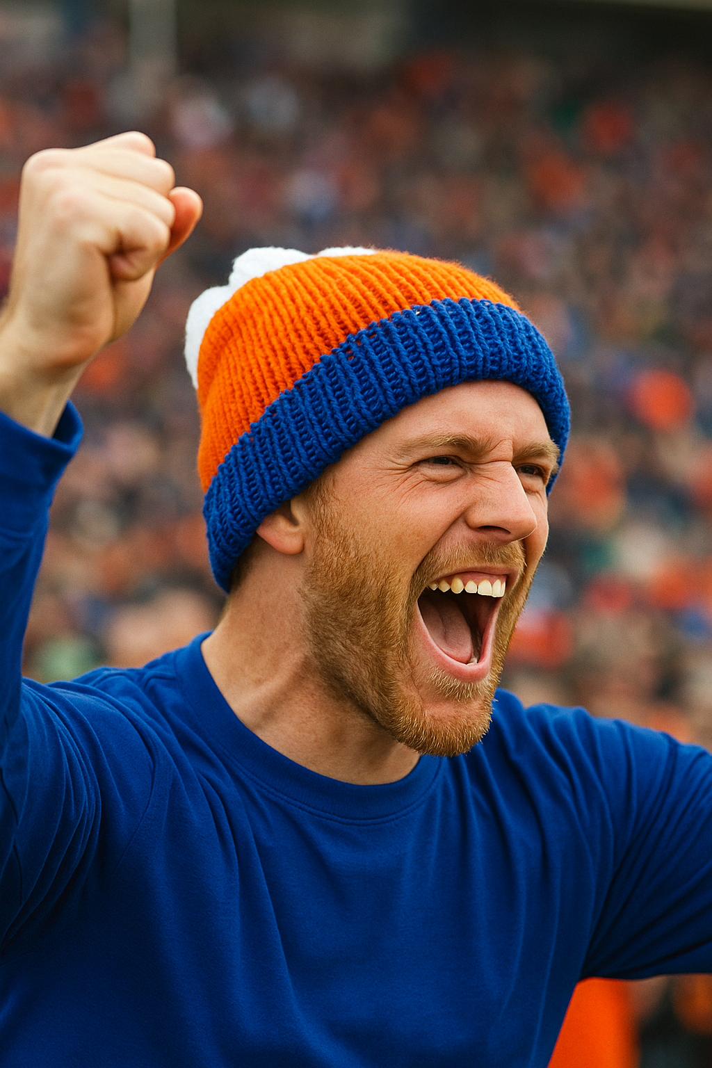 Beanie - Reversible - Orange and Blue