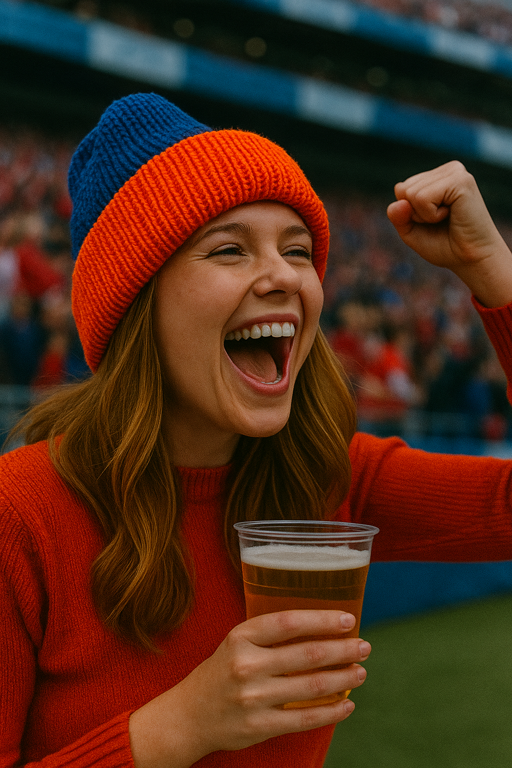 Beanie - Reversible - Orange and Blue